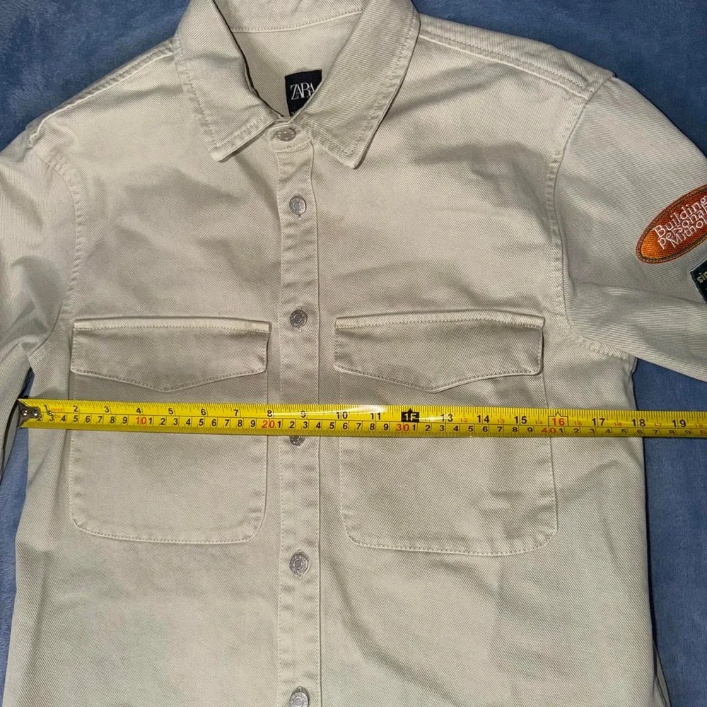 Zara cream button-up shirt